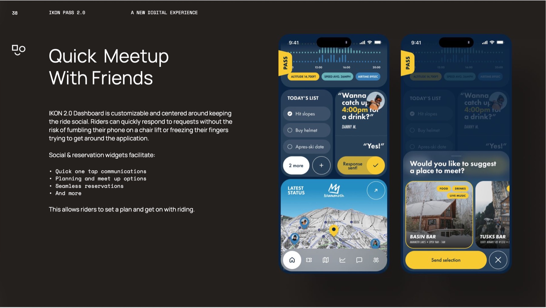 Slide 4: Quick meetup with friends: respond to a request or suggest a place to meet without taking off your gloves.