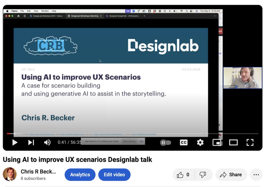 YouTube thumbnail for the Designlab UX scenarios workshop